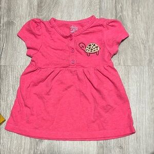 4/$20 Child of Mine Pink Turtle Kids Shirt 24M